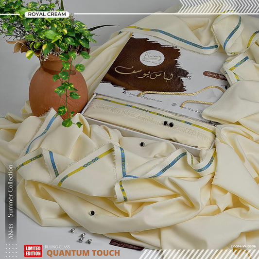 Quantum Touch Wash & Wear ( Unstitched ) ( ROYAL CREAM )