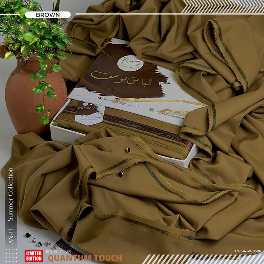 Quantum Touch Wash & Wear ( Unstitched ) ( BROWN )