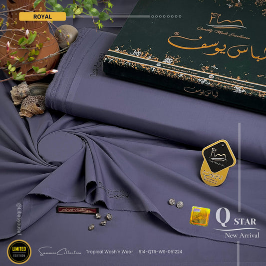 Q Star Wash & Wear Summer ( Unstitched ) ( ROYAL )