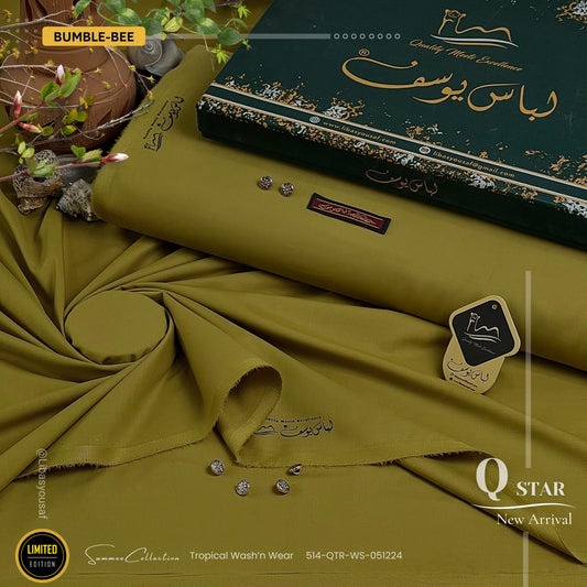 Q Star Wash & Wear Summer ( Unstitched ) ( BUMBLE BEE )