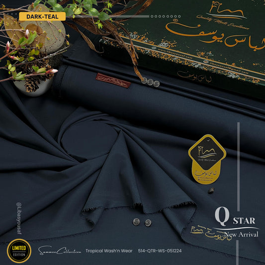 Q Star Wash & Wear Summer ( Unstitched ) ( DARK-TEAL )