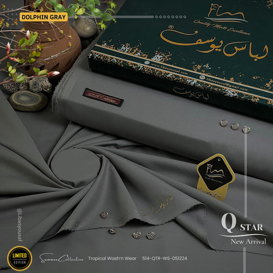 Q Star Wash & Wear Summer ( Unstitched ) ( DOLPHIN GRAY )