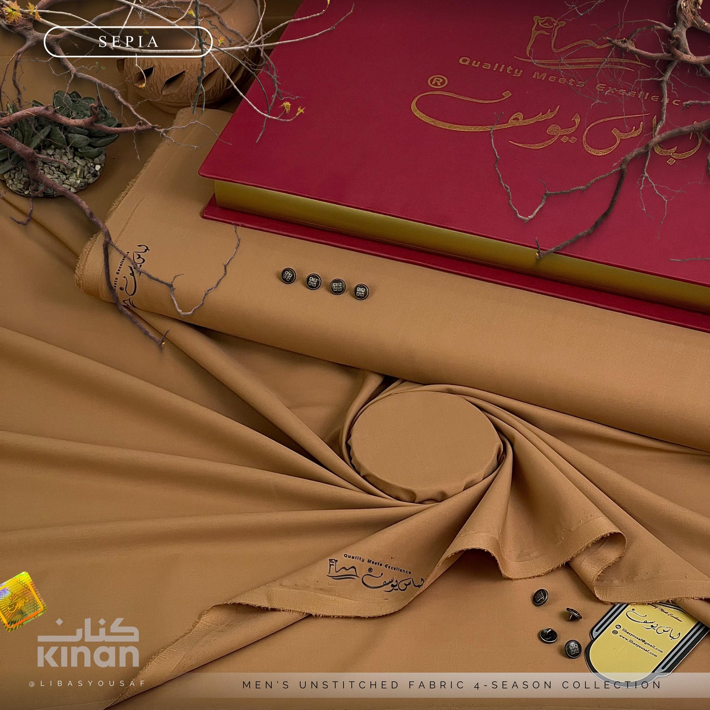 Kinan | Crafted by Libas e Yousaf | Wash & Wear | Four Season | Sepia