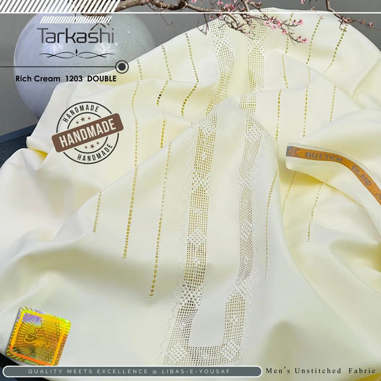 Butter Blend TarKashi | Crafted by Libas e Yousaf | Shade 1203 – Rich Cream