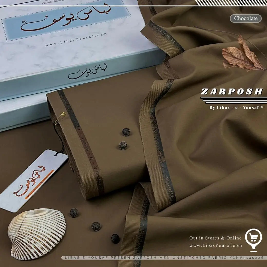 ZARPOSH | Crafted by Libas e Yousaf | Wash & Wear | Winter Season | Chocolate