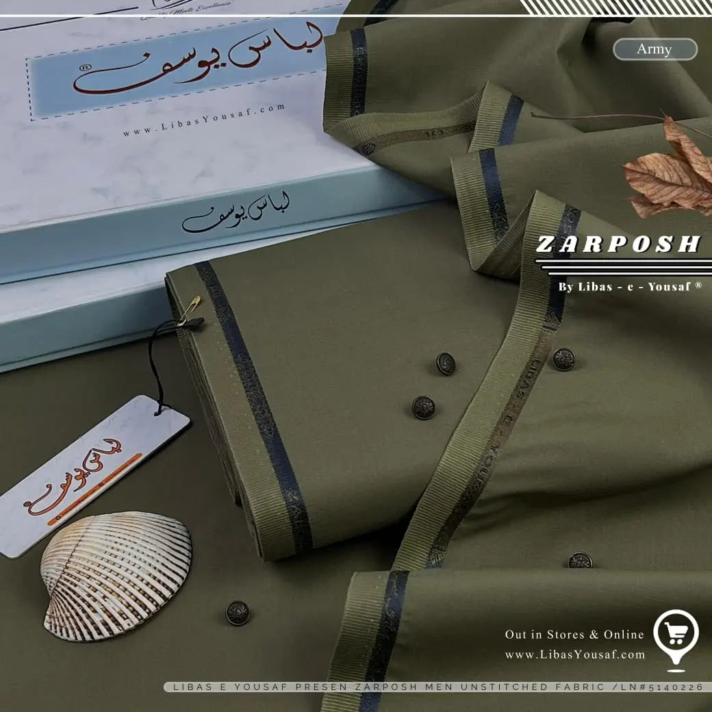 ZARPOSH | Crafted by Libas e Yousaf | Wash & Wear | Winter Season | Army