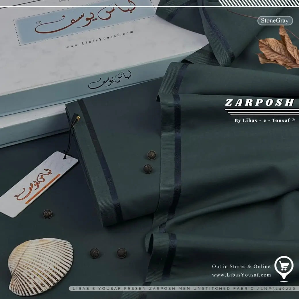 ZARPOSH | Crafted by Libas e Yousaf | Wash & Wear | Winter Season | Stone Gray