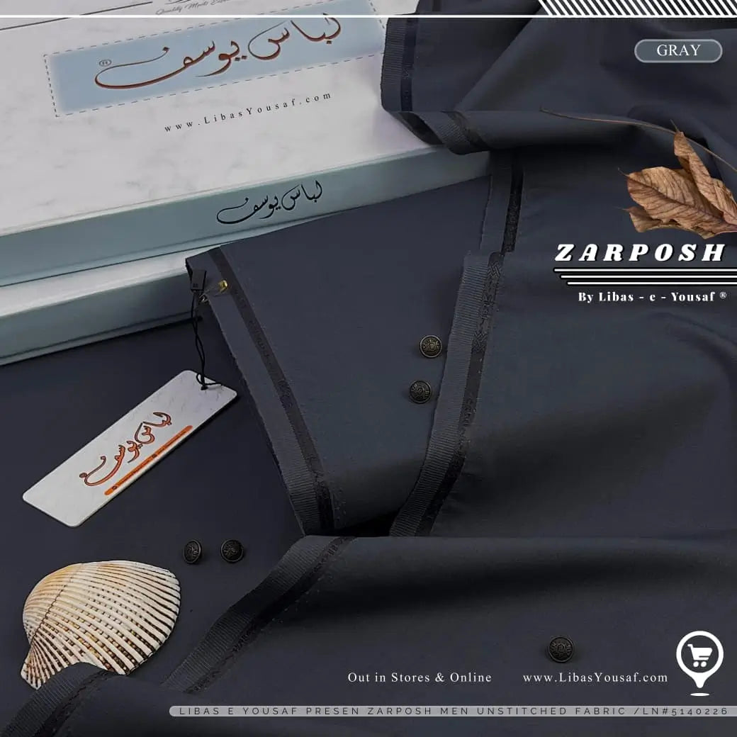 ZARPOSH | Crafted by Libas e Yousaf | Wash & Wear | Winter Season | Gray