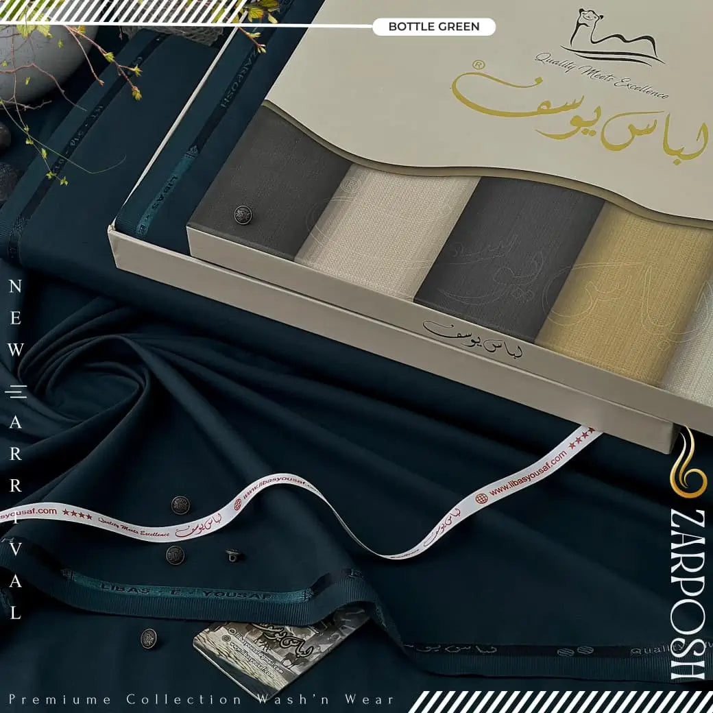 ZARPOSH | Crafted by Libas e Yousaf | Wash & Wear | Winter Season | Bottle Green