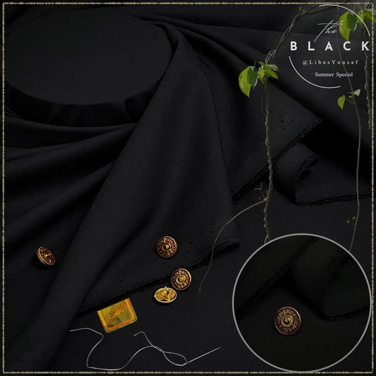 Quantum Black - Jet Black - Unstitched - Wash & Wear