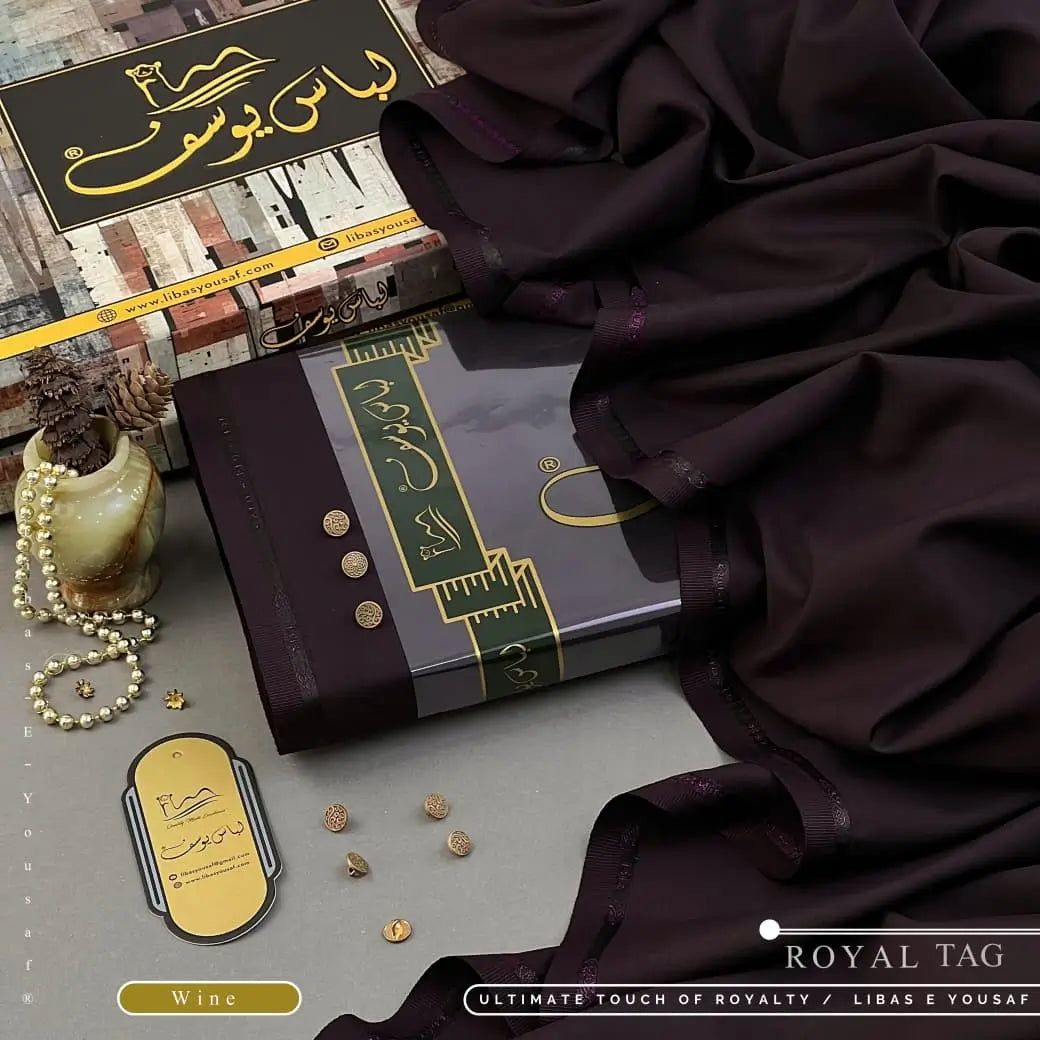 Royal Tag | Crafted by Libas e Yousaf | Wash & Wear | Summer | Wine