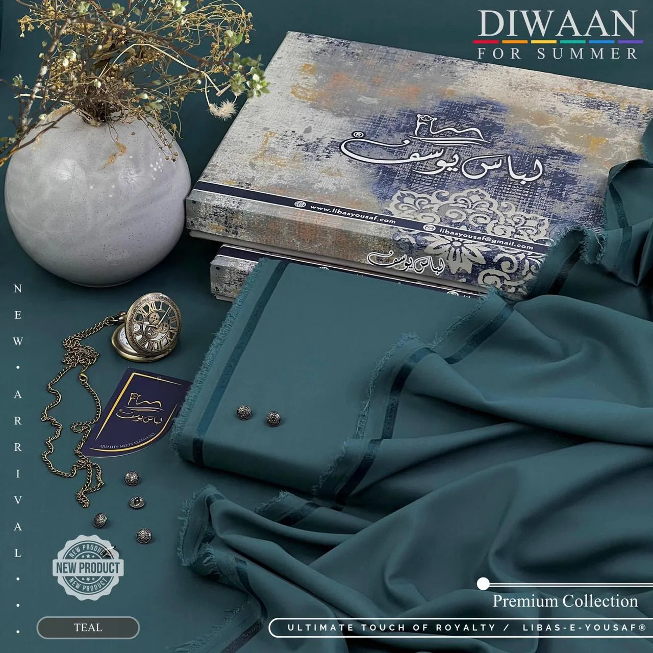 DIWAAN | Crafted by Libas e Yousaf | Wash & Wear | Summer | Teal