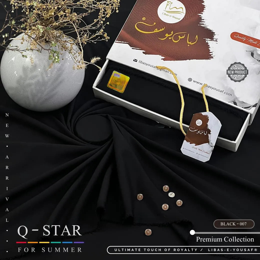 Q Star | By Libas e Yousaf | Wash & Wear | Black - 007