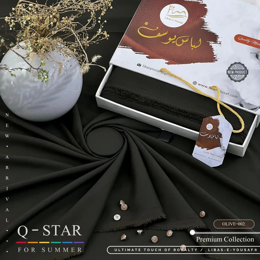 Q Star | By Libas e Yousaf | Wash & Wear | Olive - 002