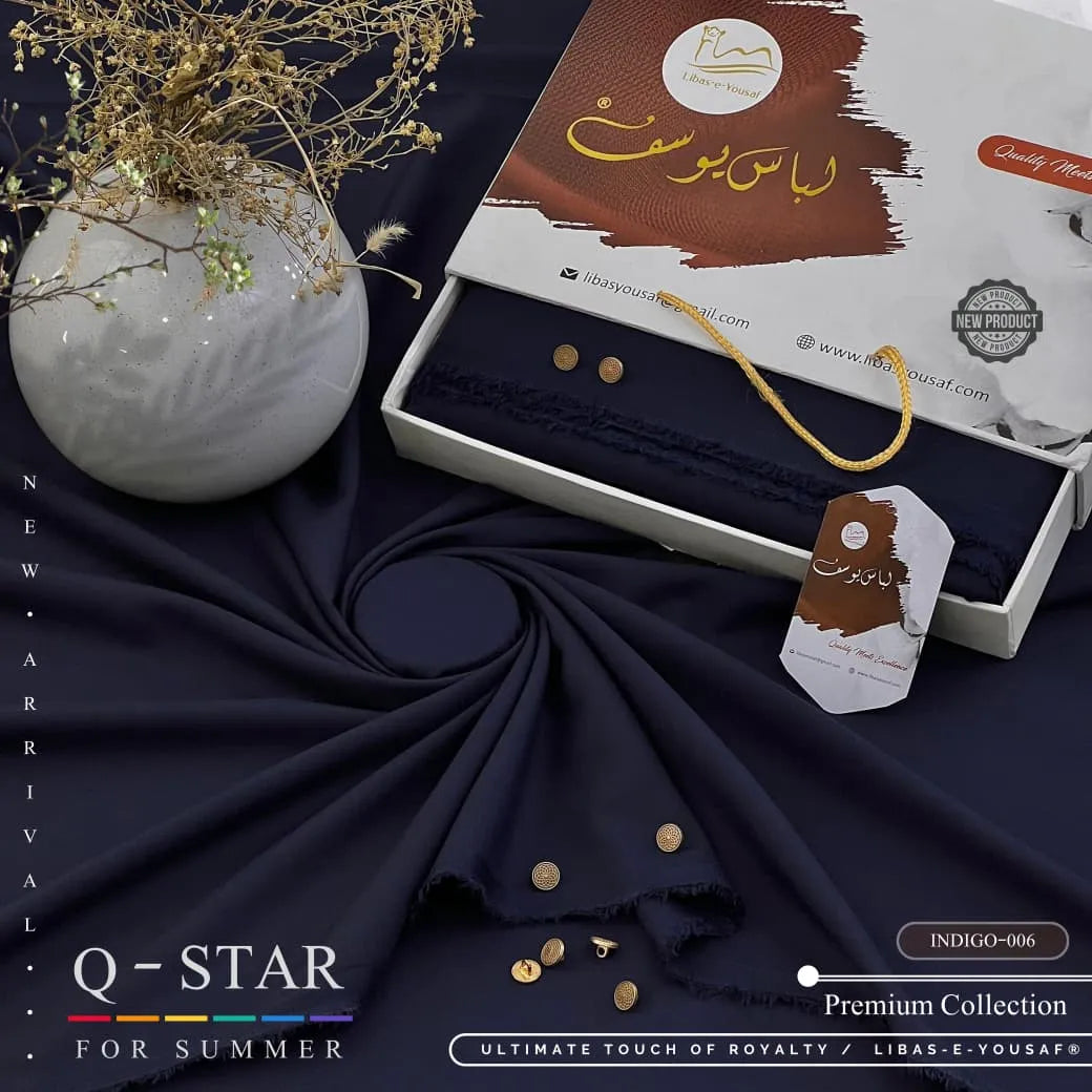 Q Star | By Libas e Yousaf | Wash & Wear | Indigo - 006