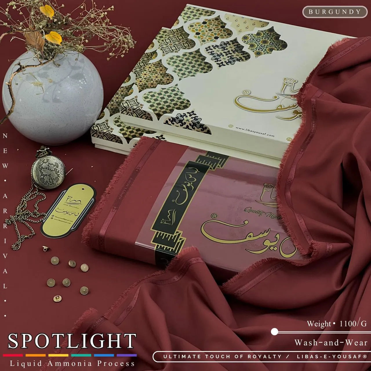 SPOTLIGHT | By Libas e Yousaf | Wash & Wear | Burgundy