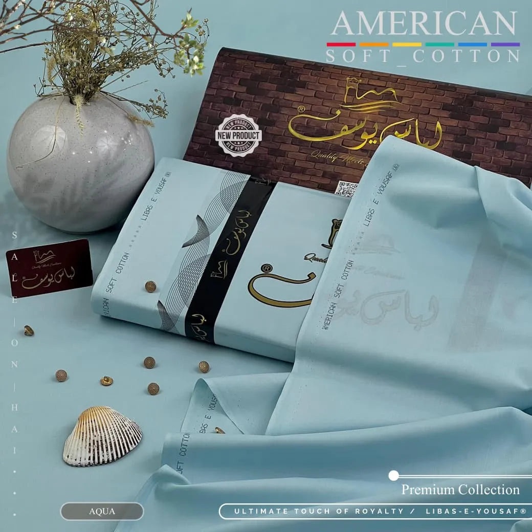 AMERICAN SOFT COTTON | UNSTITCHED | AQUA