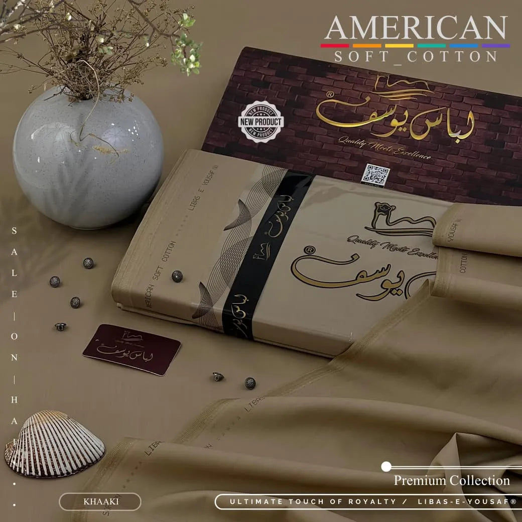 AMERICAN SOFT COTTON | UNSTITCHED | KHAAKI