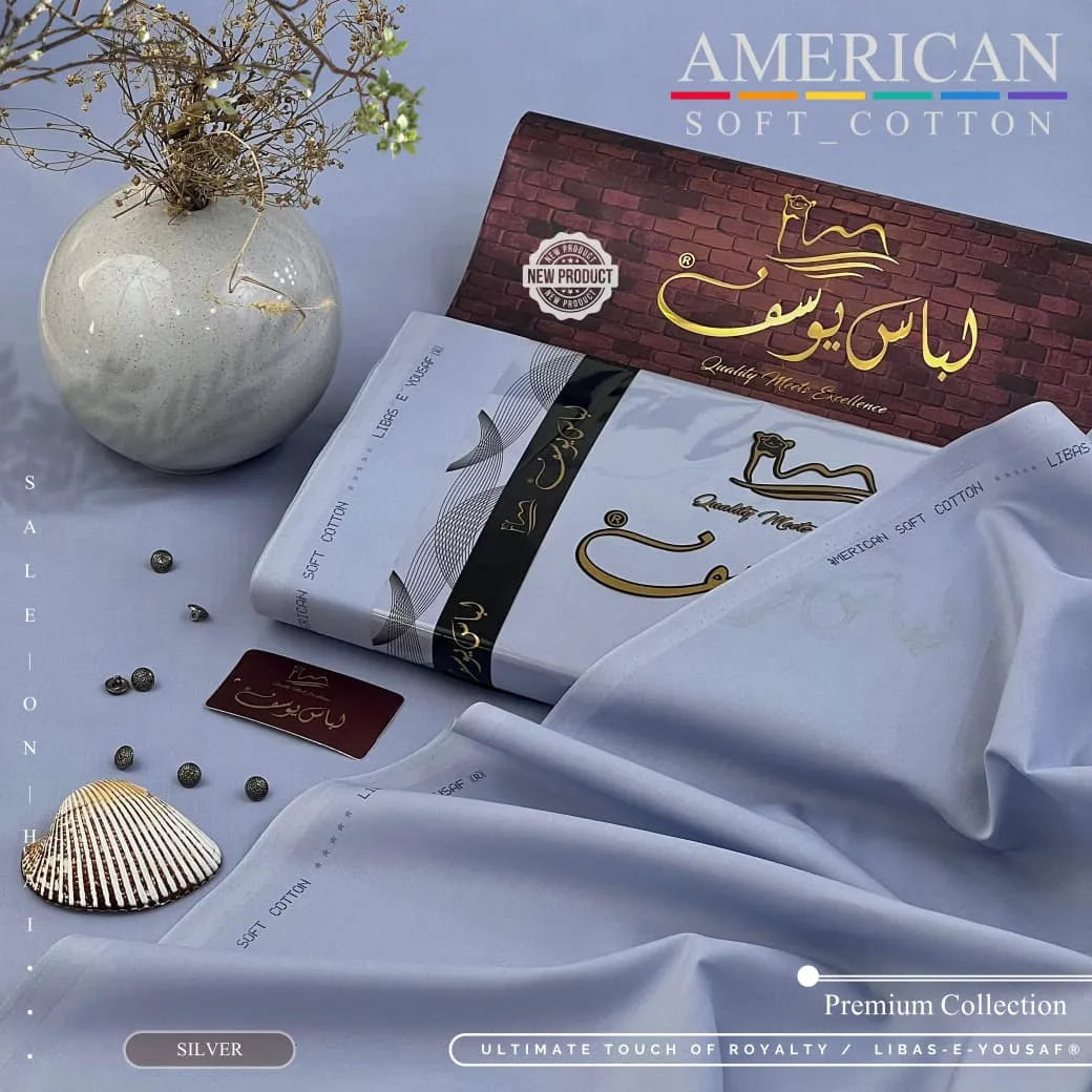 AMERICAN SOFT COTTON | UNSTITCHED | SILVER