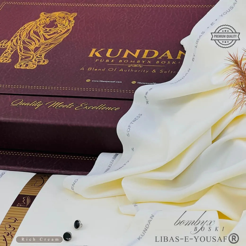 Kundan pure Bombyx Boski - ( Silk Less ) Rich Cream