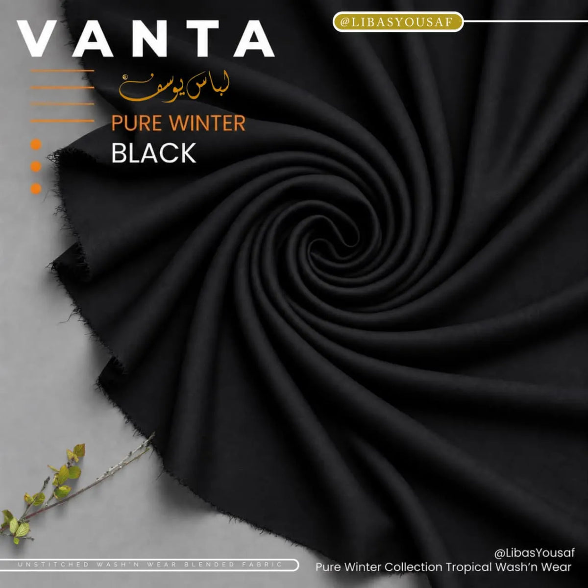 Vanta-Black Winter | Crafted by Libas e Yousaf | Tropical Wash & Wear