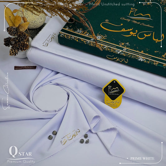 Q Star Wash & Wear Summer ( Unstitched ) ( Prime White )