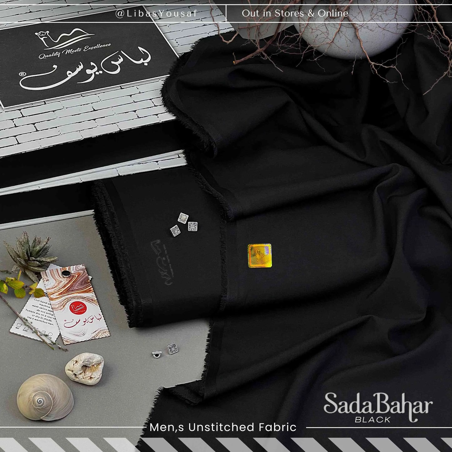 SADA BAHAR | Crafted by Libas e Yousaf | Wash & Wear | Four Season | Black