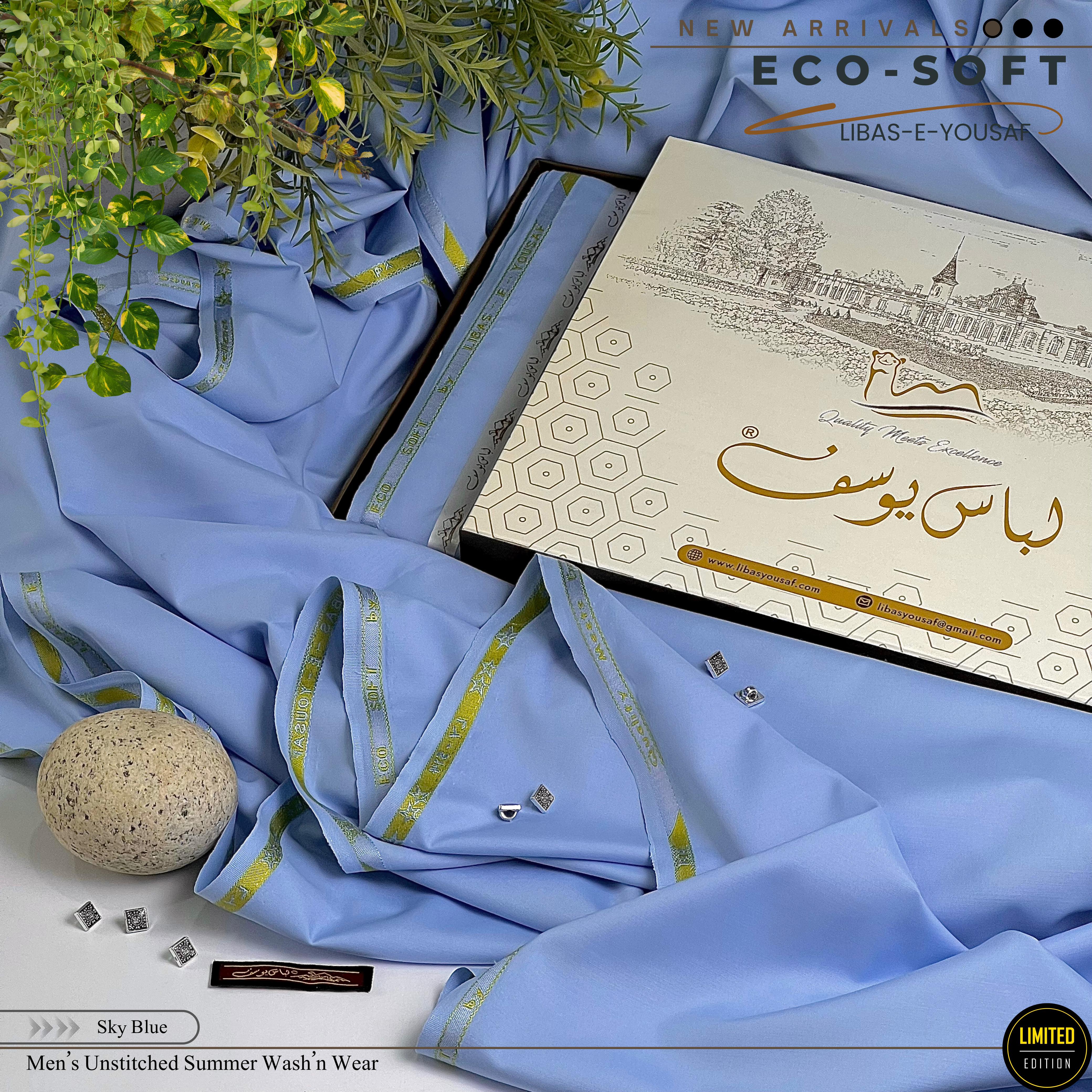 ECO SOFT Wash & Wear ( Unstitched ) Shalwar Kameez │ Sky Blue