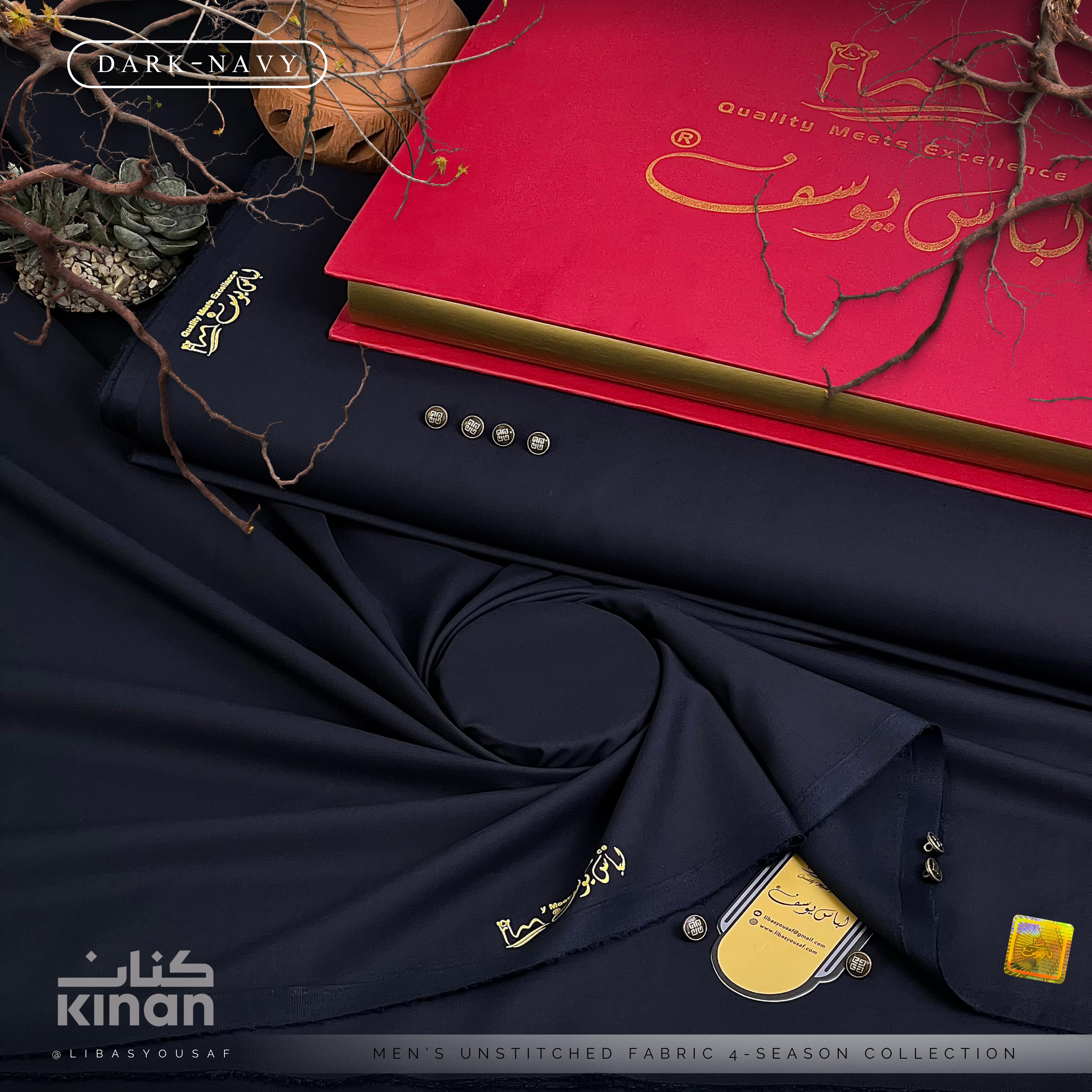 Kinan | Crafted by Libas e Yousaf | Wash & Wear | Four Season | Dark Navy