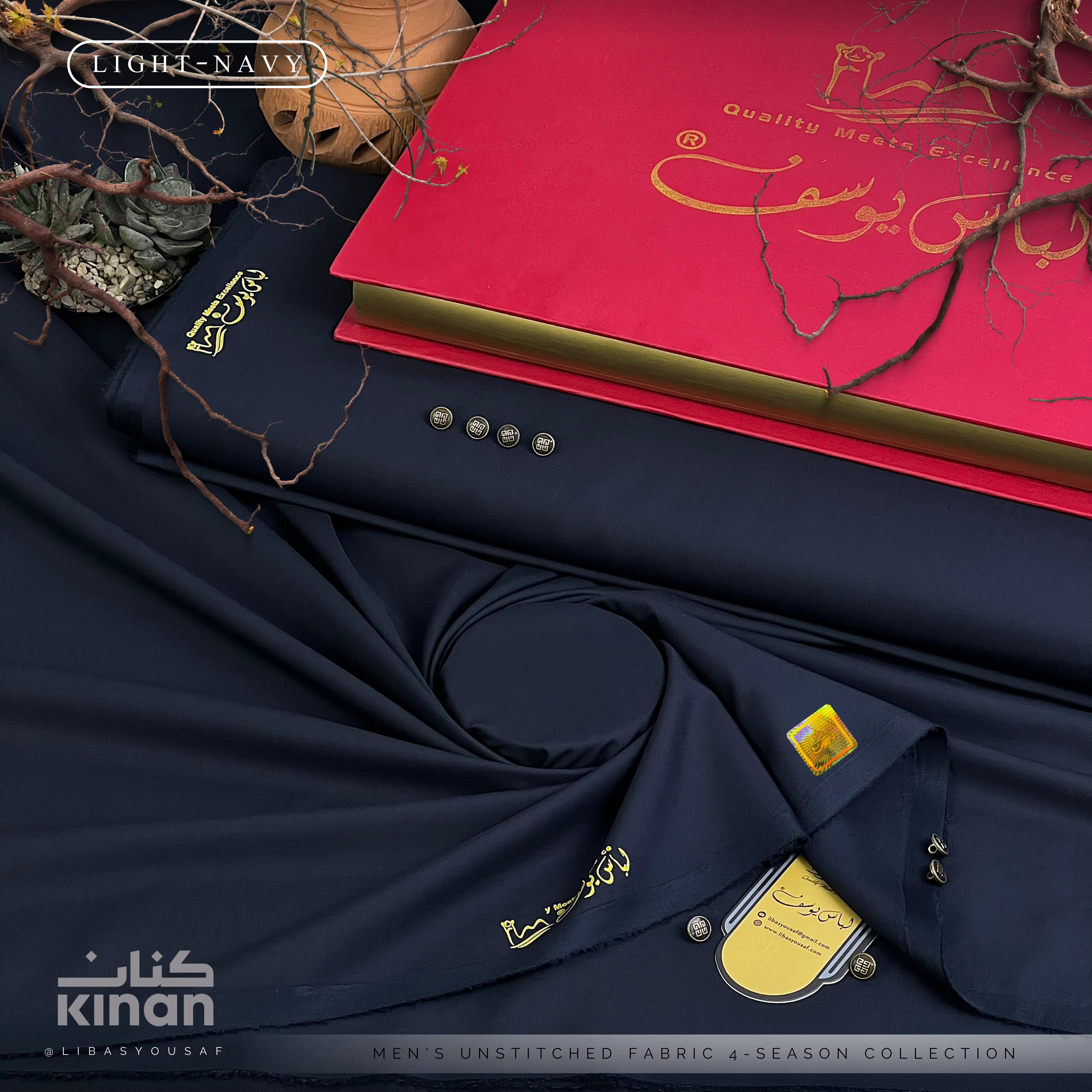 Kinan | Crafted by Libas e Yousaf | Wash & Wear | Four Season | Light Navy