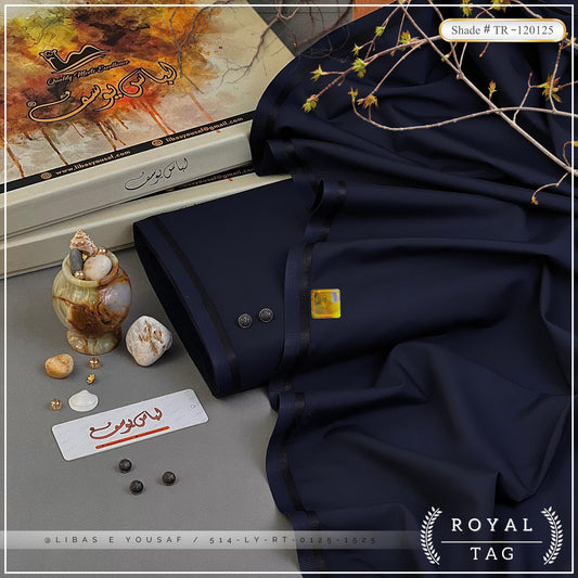 Royal Tag | Crafted by Libas e Yousaf | Wash & Wear | Summer | Navy Blue - Imran Khan Color