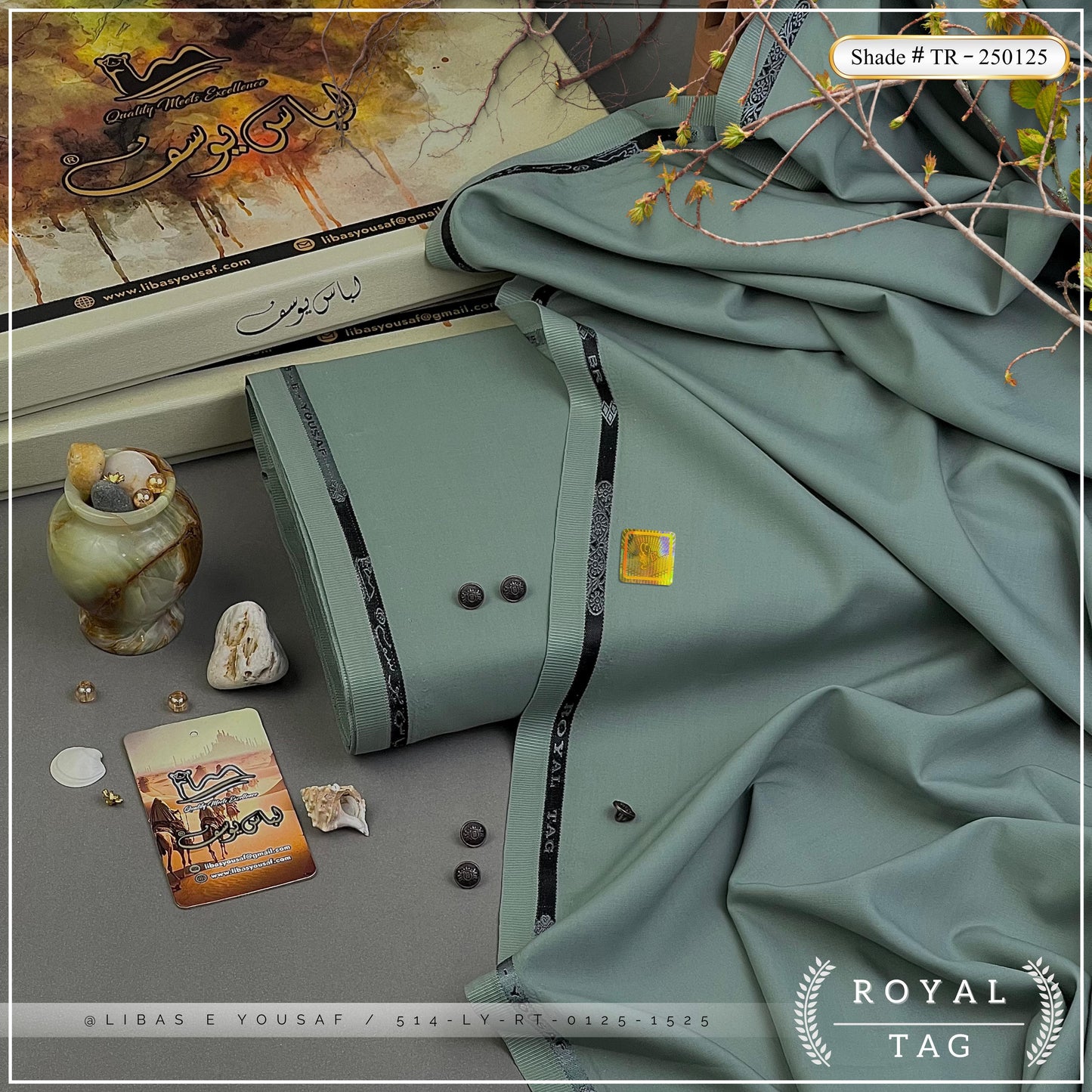 Royal Tag | Crafted by Libas e Yousaf | Wash & Wear | Summer | Sage Green