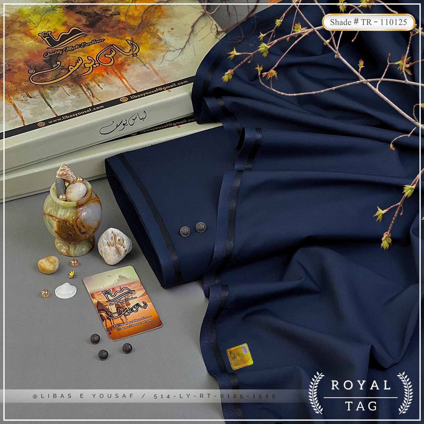 Royal Tag | Crafted by Libas e Yousaf | Wash & Wear | Summer | Blue - Imran Khan