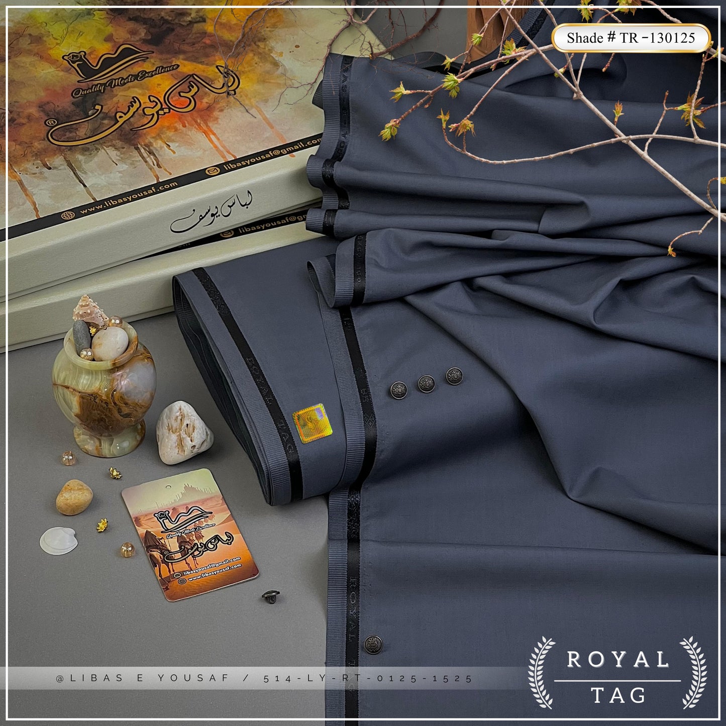 Royal Tag | Crafted by Libas e Yousaf | Wash & Wear | Summer | Northern Grey