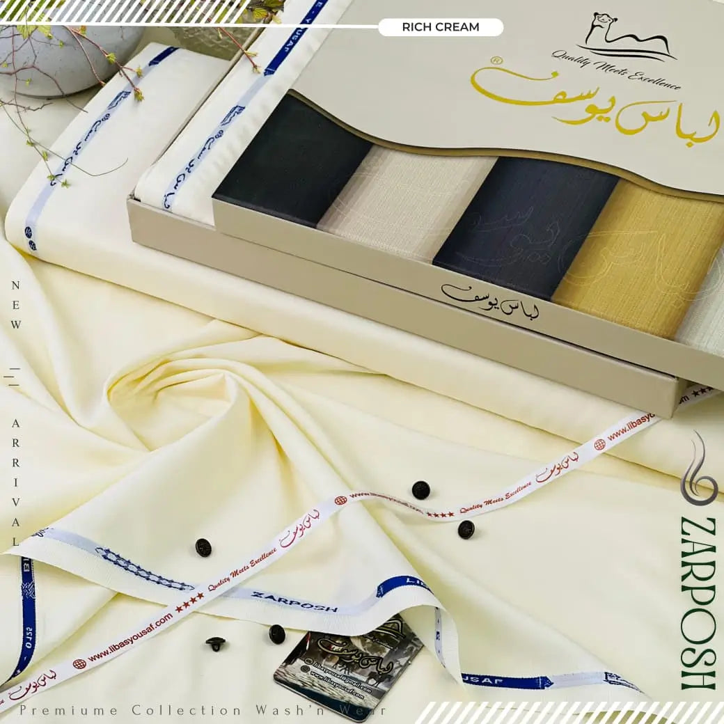 ZARPOSH | Crafted by Libas e Yousaf | Wash & Wear | Winter Season | Rich Cream