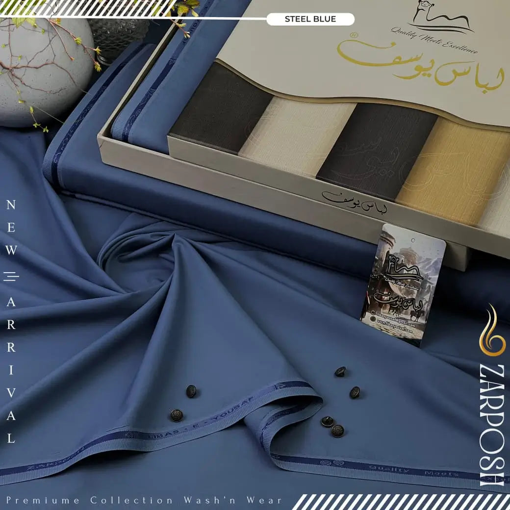 ZARPOSH | Crafted by Libas e Yousaf | Wash & Wear | Winter Season | Steel Blue