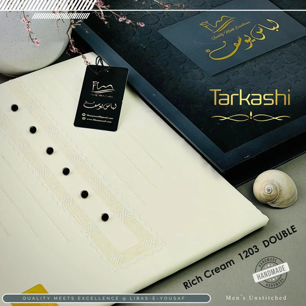 Butter Blend TarKashi | Crafted by Libas e Yousaf | Shade 1203 – Rich Cream