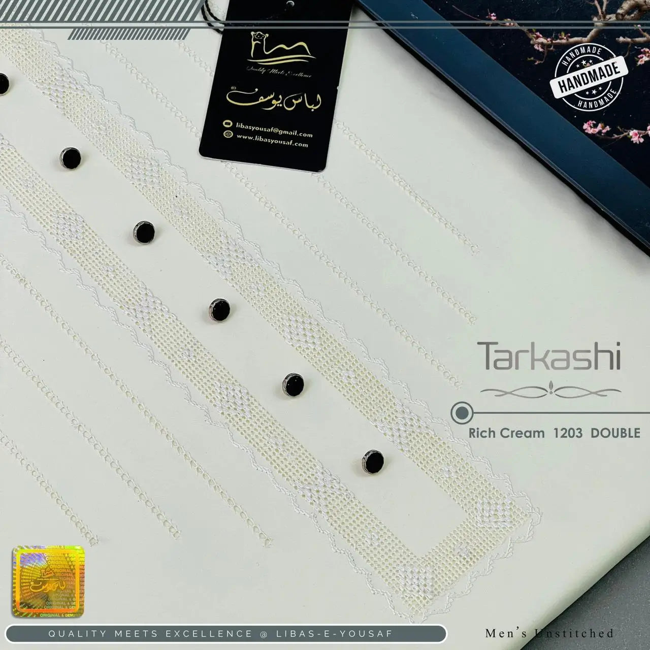 Butter Blend TarKashi | Crafted by Libas e Yousaf | Shade 1203 – Rich Cream