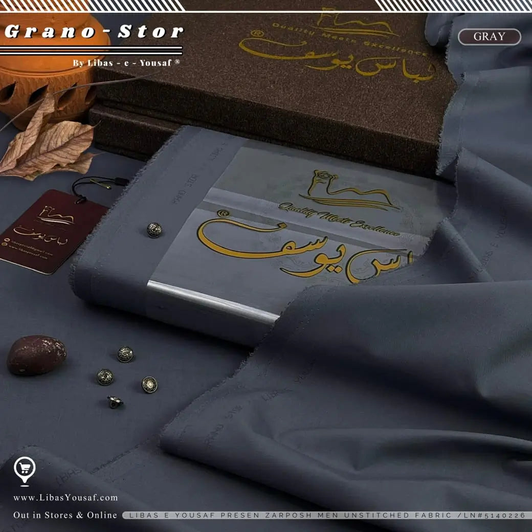 Grano Stor | Crafted by Libas e Yousaf | Wash & Wear | Winter Season | Gray