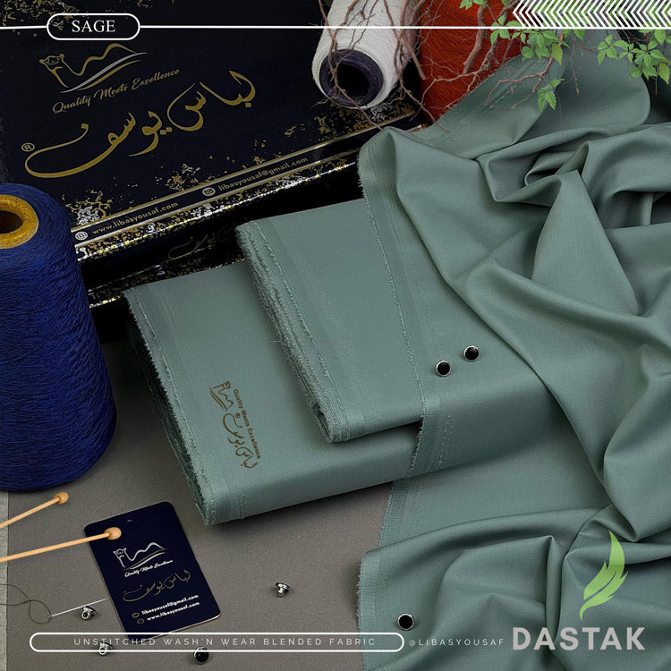 DASTAK - LUXURIOUS WASH'N WEAR - UNSTITCHED - SAGE