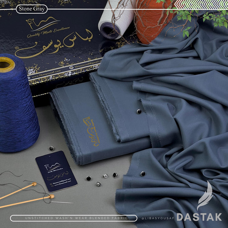 DASTAK - LUXURIOUS WASH'N WEAR - UNSTITCHED - STONE GRAY