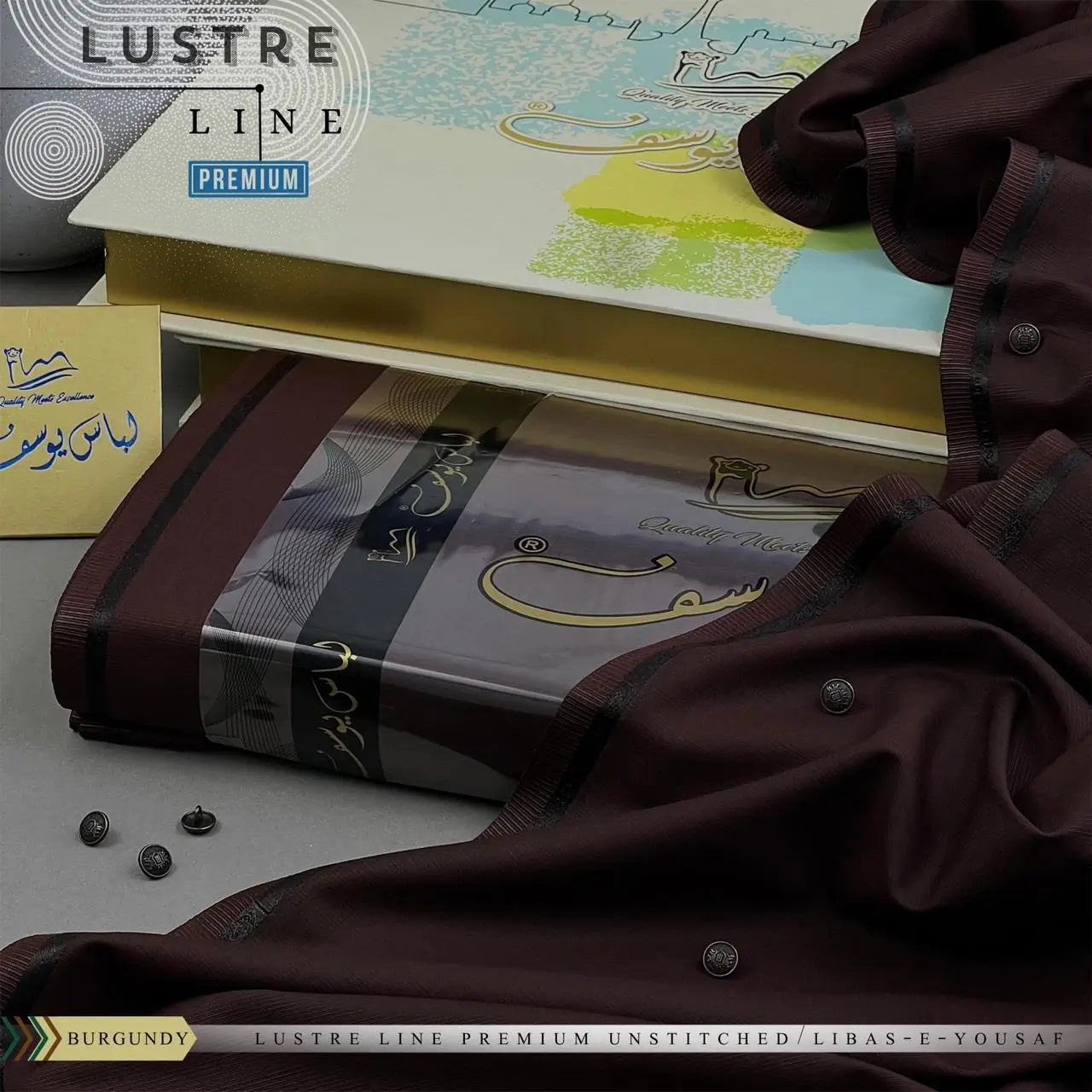 LUSTER LINE | Crafted by Libas e Yousaf | Wash & Wear | Four Season | Burgundy