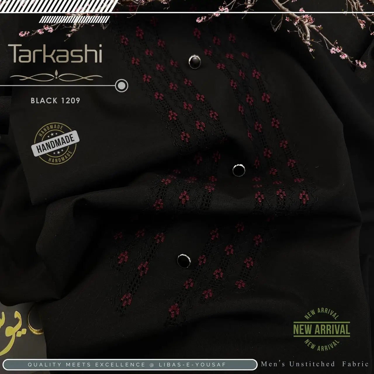 Butter Blend TarKashi | Crafted by Libas e Yousaf | Shade 1209 – Black