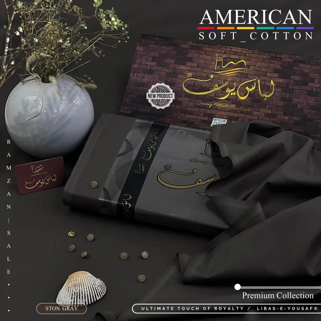 AMERICAN SOFT COTTON | UNSTITCHED | STON GRAY