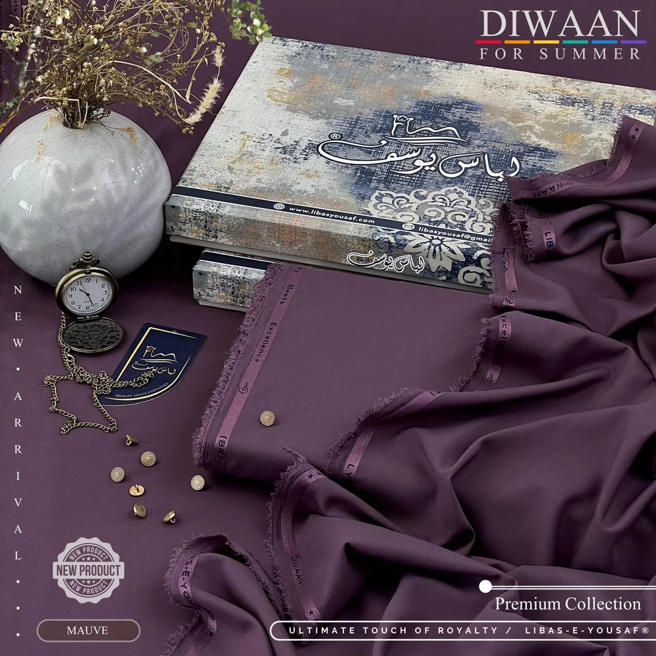 DIWAAN | Crafted by Libas e Yousaf | Wash & Wear | Summer | Mauve