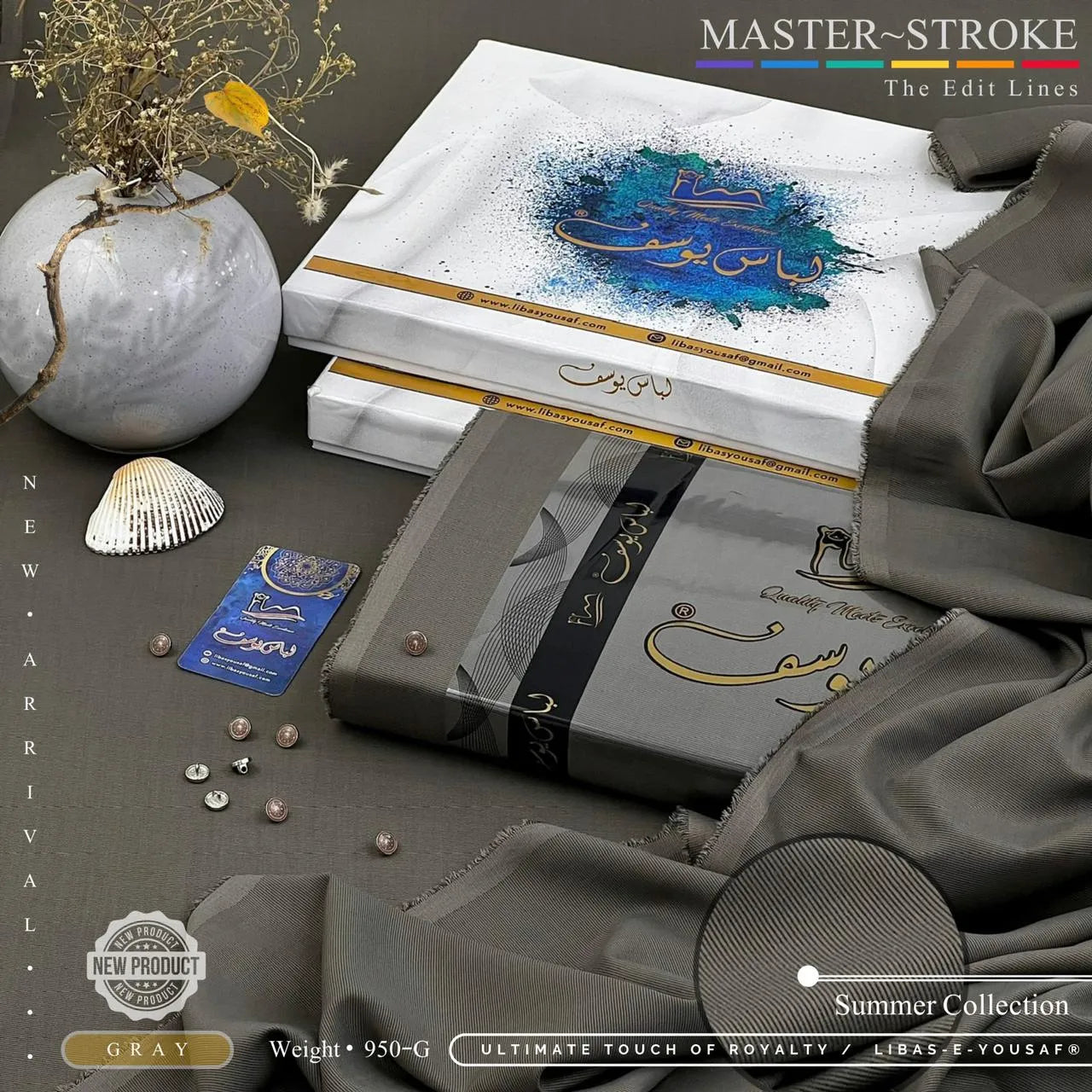 MASTER STROKE | By Libas e Yousaf | Wash & Wear | GRAY
