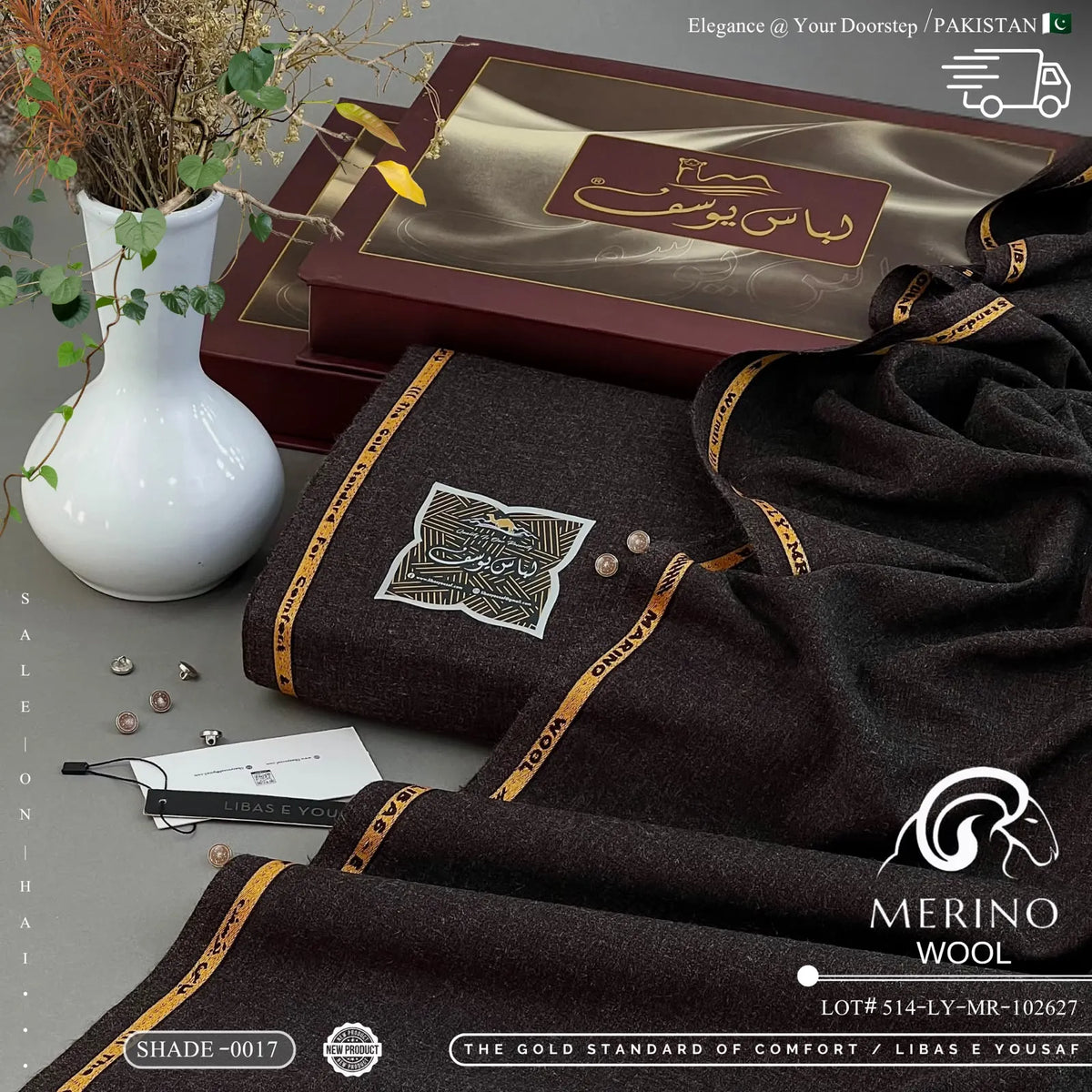 Marino Wool | Crafted by Libas e Yousaf | Shade - 0017