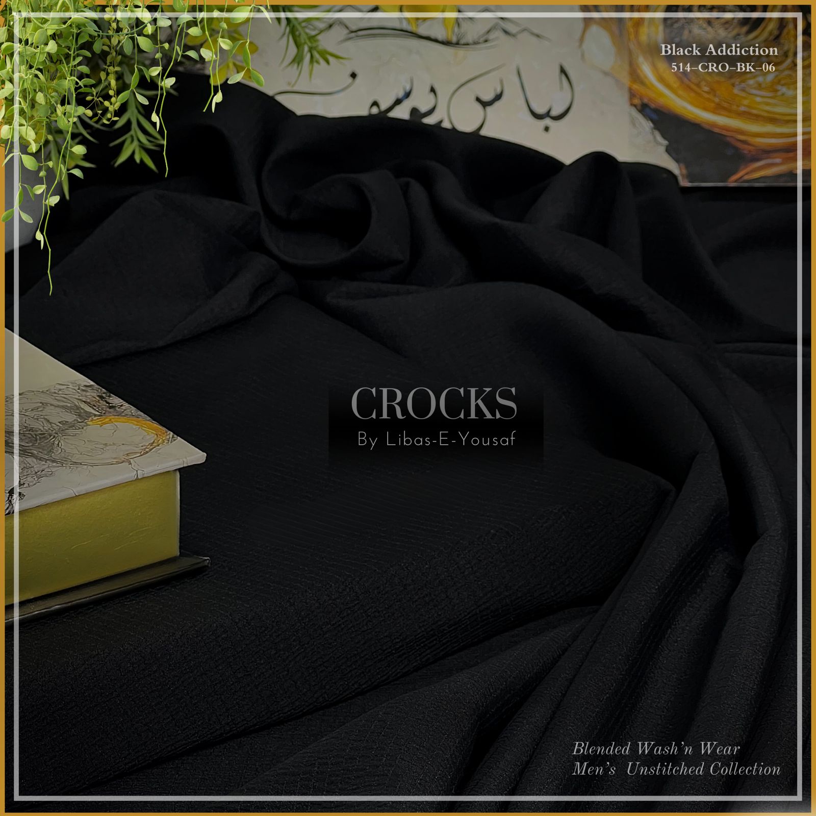 CROCKS BLACK TEXTURED Wash & Wear ( Imported )